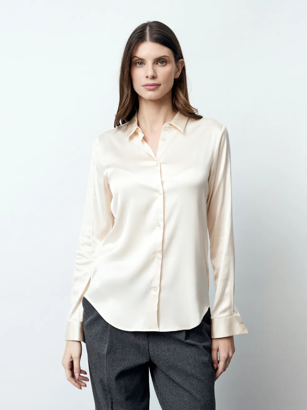 ADRIANA - Langarm Damenbluse, gewebt